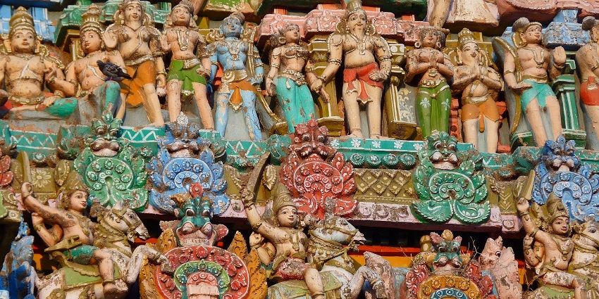 The figurines and sculptures inside the Kapaleeshwarar Temple in Mylapore.