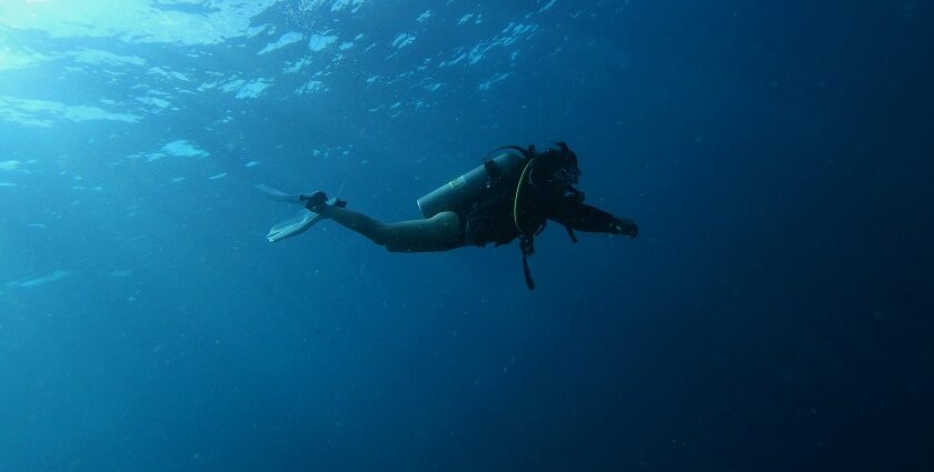 An image of a man scuba diving, one of the thrilling Karde Beach water sports