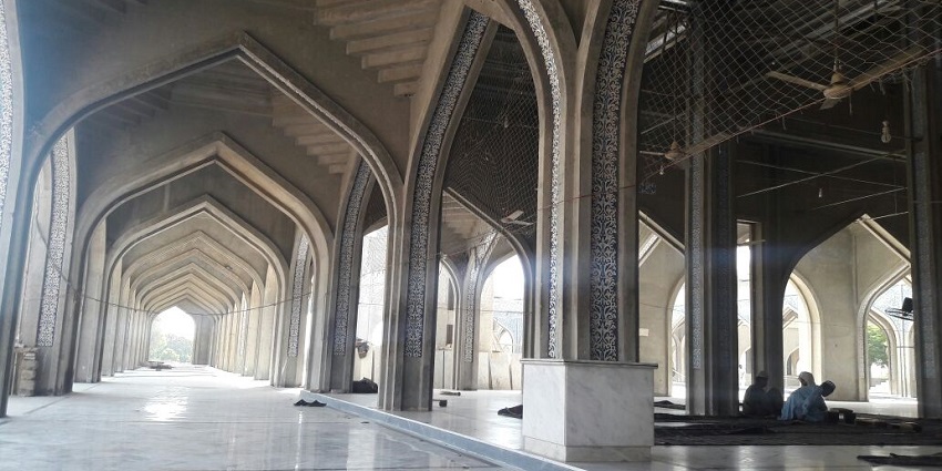 The massive corridors of the Kareli Mosque in Allahabad in Uttar Pradesh