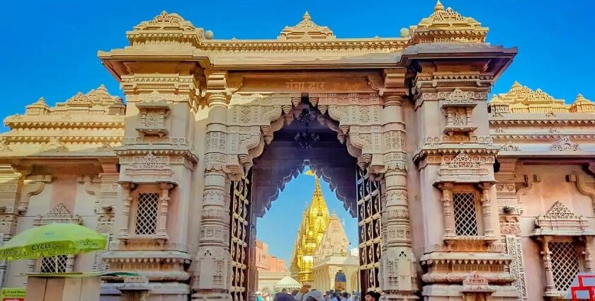 Devotees perform sacred rituals in Shri Kashi Vishwanath Temple, Varanasi, with reverence.