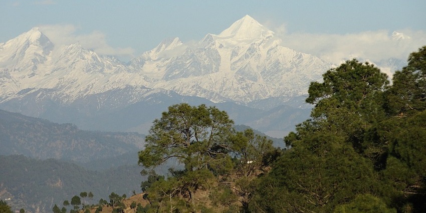 Himalayan range as viewed from Kausani, or the Switzerland of India.