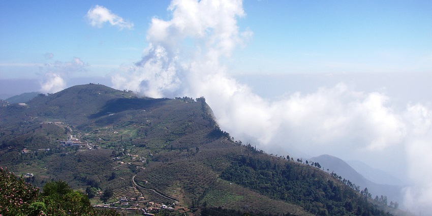 A picture of Kodaikanal, with the bright blue sky in the contrast
