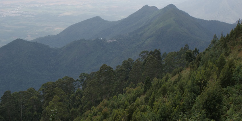 A picture of a majestic mountain in Kodaikanal, located near the Kuchanur Temple