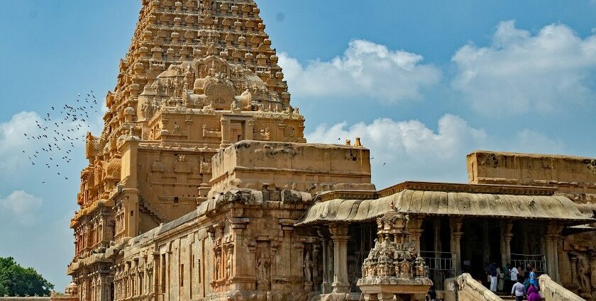 An image of Airavatesvara Shiva temple, one of the famous temples in Kumbakonam.