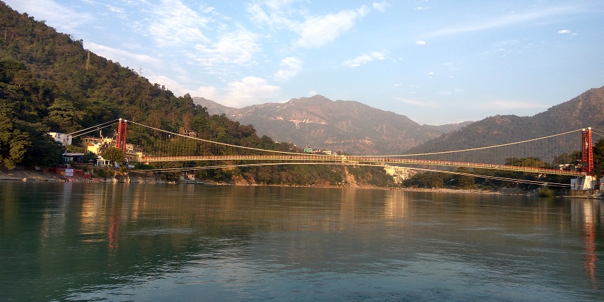 Iconic suspension bridge with beautiful river views and spirituality.