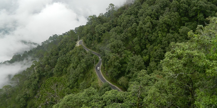 A sweeping hillside view from Tip‑in‑Top in Lansdowne, showing lush green valleys
