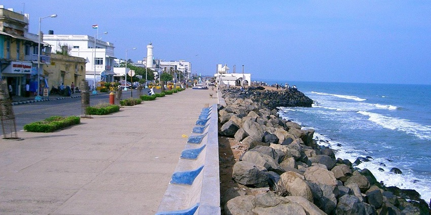 Pondicherry features French colonial architecture, coastal views, and vibrant culture.