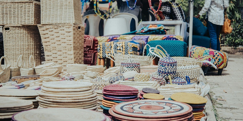 Bamboo products at M.G. Road Market, one of the best places for shopping in Agra.