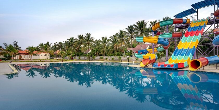 Image of a water park pool, like the MGM Water Park of Chennai