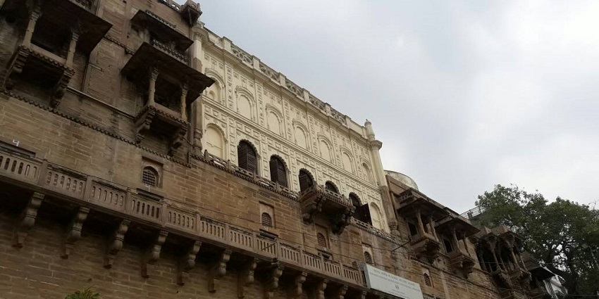 A view of the ghat, known for its historical and spiritual significance, a famous temple near Barsana.