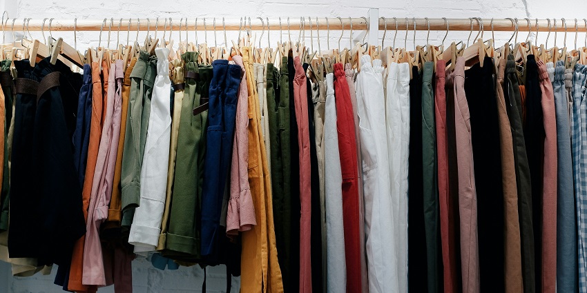 A view of colourful clothes being sold inside a shop at the famous mart of the region