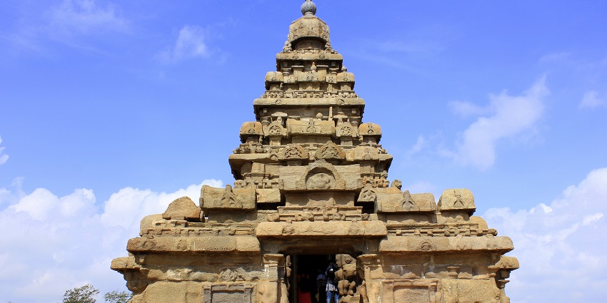Mahabalipuram Shore Temple with detailed rock carvings, a sacred gem near Jaganath temple