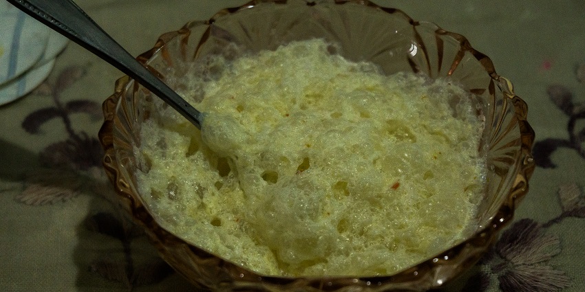 Malai makhan a famous street food in Lucknow