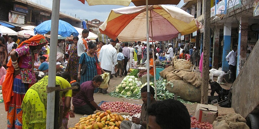 Mapusa Market, a place to visit in North Goa other than beaches.