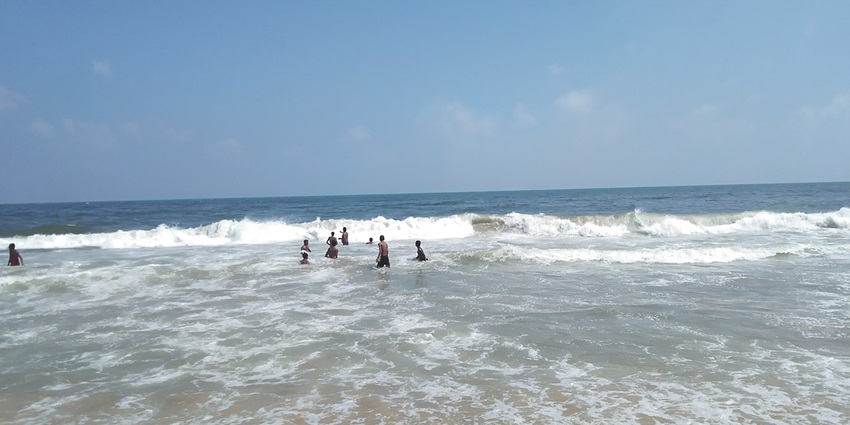 Aerial view of Chennai's Marina Beach, one of the places to visit in Chennai with friends.