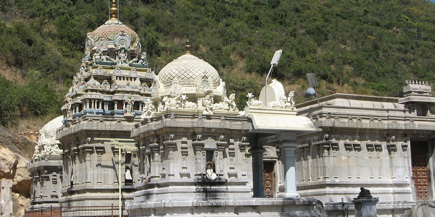 Marudamalai Temple with intricate carvings and traditional architectural details.