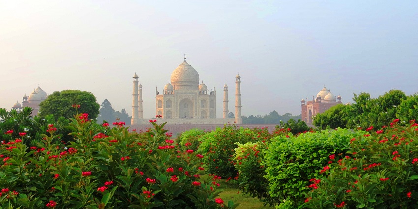 A scenic view of Mehtab Bagh, among the famous places near the Jama mosque for tourists to explore.