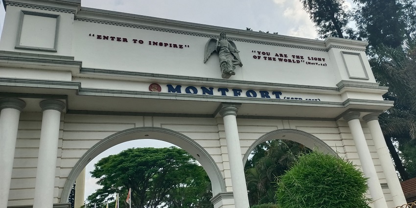 An Image showing the grand entrance of historic institution, Montfort School.
