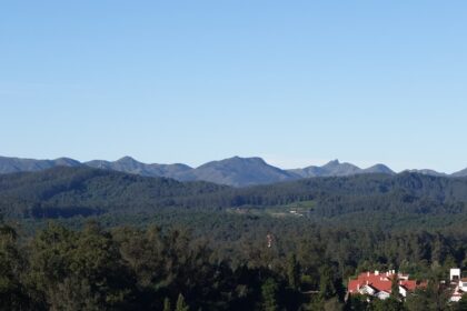 A scenic view of Maduppumalai hills in Mukurthi National Park, with lush green slopes.