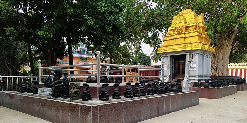 View of Nagaraja Temple in Nagercoil, showcasing traditional architecture and colours.