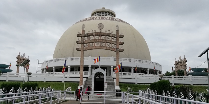 Wide angle image of Deekshabhoomi in Nagpur, one of the renowned attractions nearby