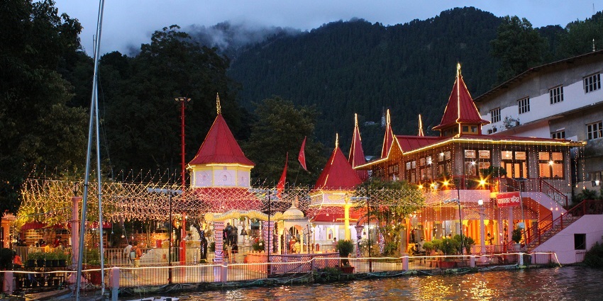 Naina Devi Temple, a sacred shrine offering spiritual solace and stunning lake vistas.