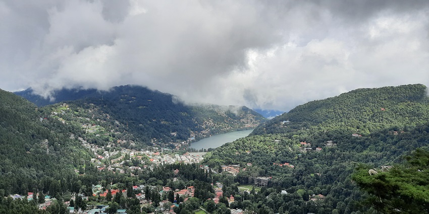 Nainital is a scenic place offering a picturesque views of mountains during winter.