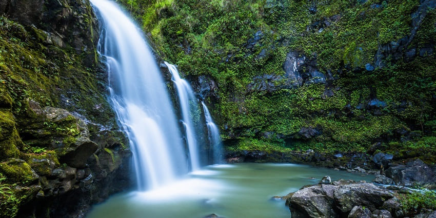 Serene waterfall is ideal for nature lovers and photography.