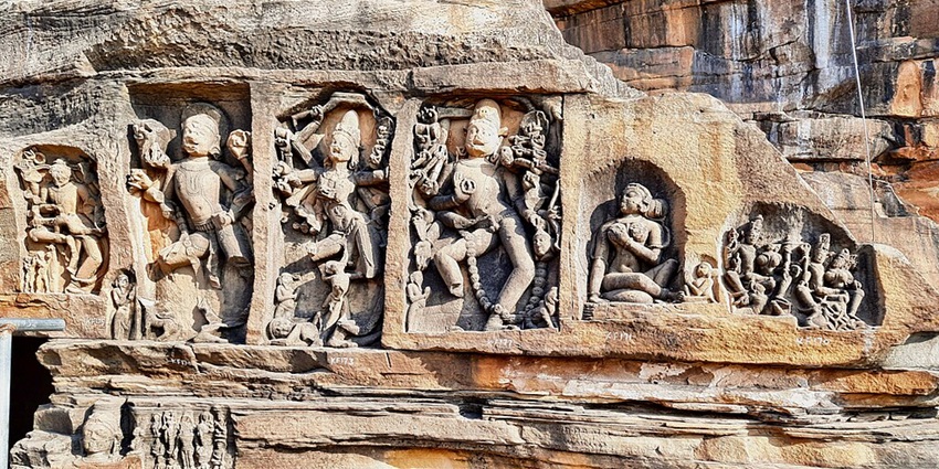 Carvings at the Nidhivan Temple in Vrindavan, Uttar Pradesh.