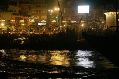 The enchanting nightlife in Varanasi, where spirituality meets vibrant culture.