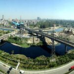 A view of the modern city of Noida from the roof of Hilton hotel.