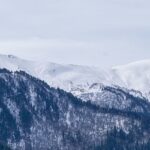 A picture of snow-covered mountains taken from Dehradun, Uttarakhand