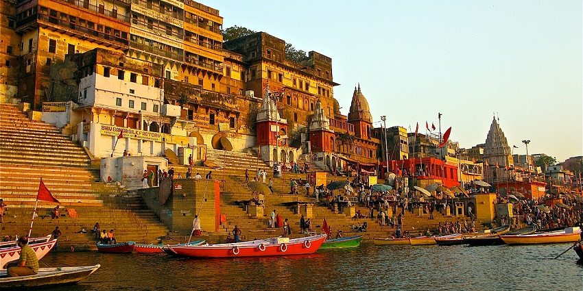 Beautiful ghats by the banks of river Ganga.