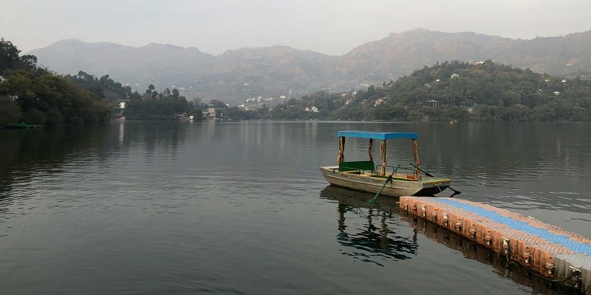 A view of the Nainital Lake that is located near the Nandhaur Wildlife Sanctuary