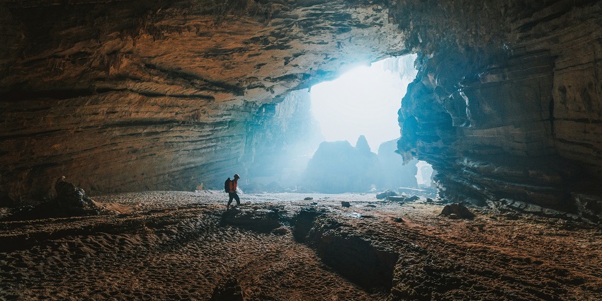 Image of the inside trails of Gupta Dham caves offering a glimpse into the past