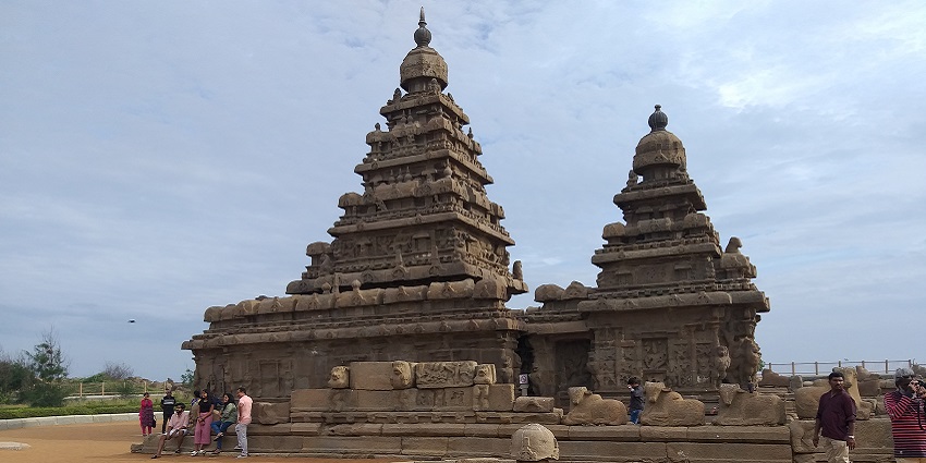 View of the Sri Prathyangira Devi temple building showcasing the intricate architecture
