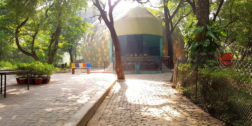 Aquarium at Kanpur Zoo displaying various fish species in a colourful underwater setting.