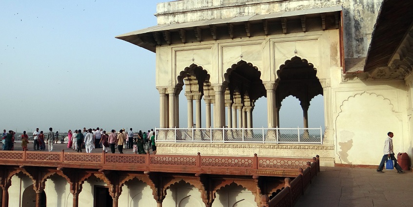 View of a balcony of a fort offering panoramic views to all tourists