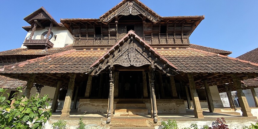 Main entrance of Padmanabhapuram Palace, a popular attraction near Kanyakumari Wildlife Sanctuary.