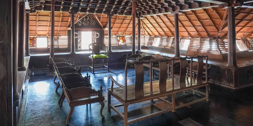 King’s chamber or Mantrashala at Padmanabhapuram Palace in Kanyakumari District, Tamil Nadu