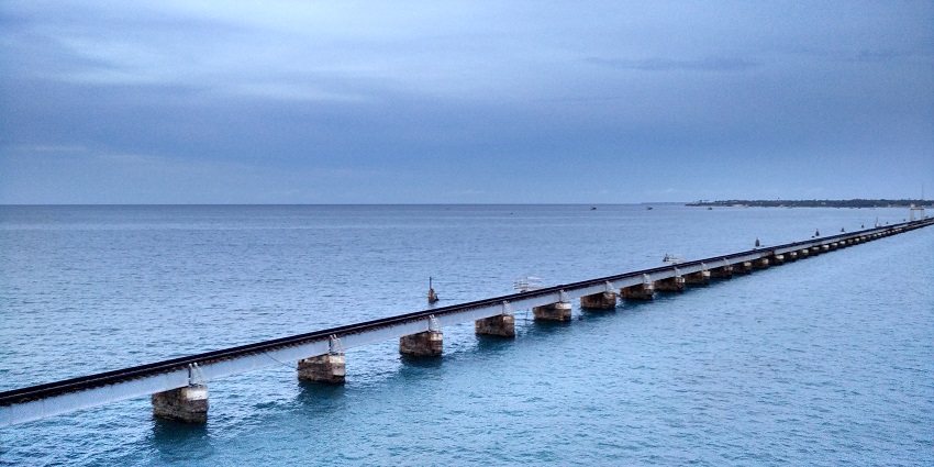 A view of Pamban Bridge, a famous place near the Gulf of Mannar Marine National Park.