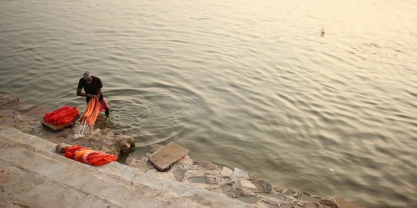 Red Sandstone used for making the beautiful Patthar Ghat near Bithoor