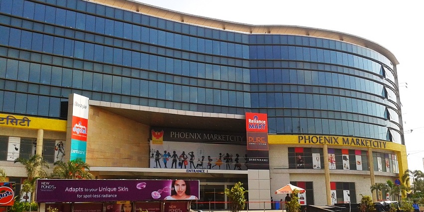 An image of Phoenix Marketcity, a shopping complex with retail stores, cinemas, and eateries.
