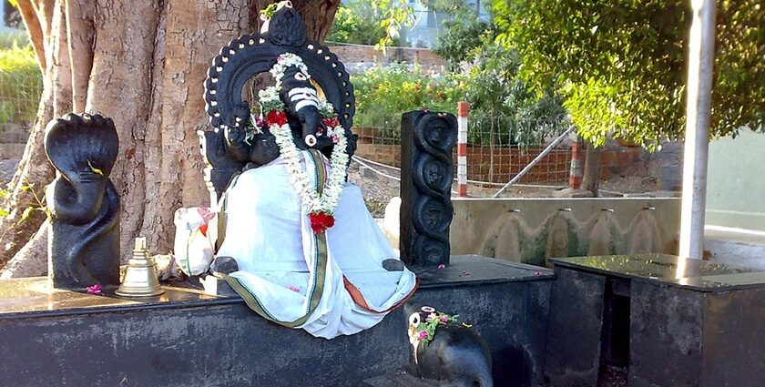 Lord Ganesha Idol in Pillayar temple, one of the best places to visit in Erode.