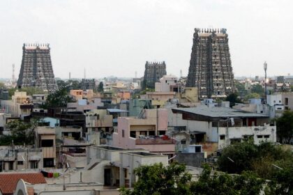 Landscape view of the beautiful Madurai city, a tourist-friendly city in Tamil Nadu.