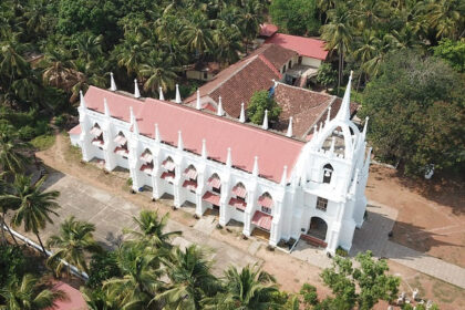 Aerial view of Mother of God Church, one of the places to visit in Puttur