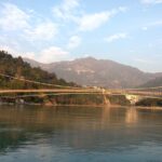 Image of laxman jhula in Rishikesh, one of the places to visit in Uttarakhand in November