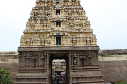 Wide angle view of the Jalakandeswarar Temple, one of the places to visit in Vellore