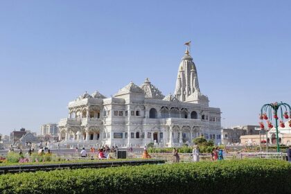 A picture of Prem Mandir temple, which is one of the top places to visit in Vrindavan