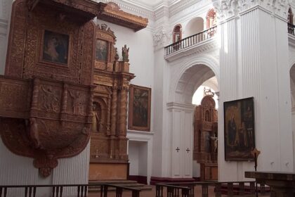 The interiors of one of the churches in North Goa.